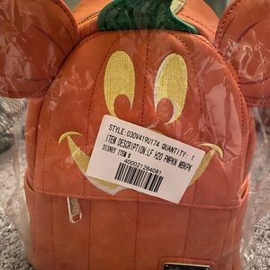 New in Package - Disney Parks Mickey Pumpkin Loungefly Mini Backpack